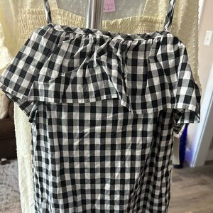 Brand new black and white checkered tank never worn